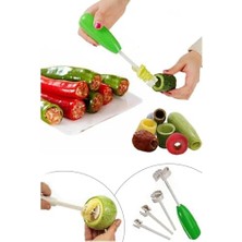 4 Başlıklı Sebze ve Meyve Oyacağı Seti, 4 Değiştirilebilir Başlık, 2-4 cm Genişlik, Kabak, Patlıcan, Dolma Oyacağı