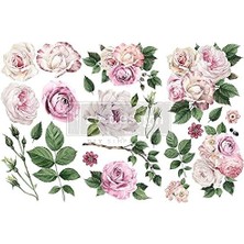 Dekor Transferleri-Narin Güller 15 cm x 30 cm Sevgililer Günü Hediyeleri, Paskalya Günü Süsleri, Çocuk Hediyeleri, Anne Sevgililer Günü Hediyesi