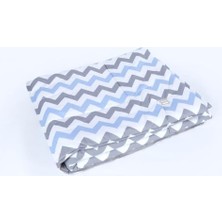 Bebek El Yapımı Yorgan Çarşaf ve Yastıklı Üçlü Set (Gri-Mavi)