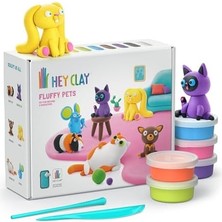 Hey Clay Sevimli Evcil Hayvanlar Seti - Çocuklar Için Hava ile Kuruyan Renkli ve Şekil Alan Kil Hava ile Kuruyan 15 Kutu Kil Seti ve Şekillendirme Aletleri ile Eğlenceli ve Etkileşimli Talimatlar