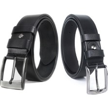 Livize Hakiki Deri 2'li 4,5cm Kot - 3,5cm Klasik Erkek Kemeri