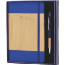 Bambu Defter ve Kalem Seti, 5 Renk Seçenekli (Lacivert)