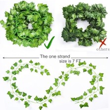 12 Adet 240 cm Yapay Sarmaşık Yaprak – Doğal Görünümlü Dekoratif Bitki, Bahçe ve Ev Dekoru, Doğalgaz Borusu Kapatıcı, Peyzaj ve Organizasyon Için Yapay Bitki