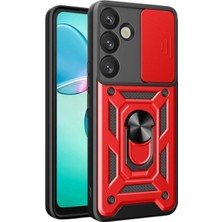 Galaxy S26 Pars Lens Yüzüklü Silikon - Kırmızı