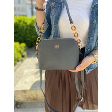 Asel Çanta ,kadın Omuz Çantası, Antrasit günlük ve Özel Gün Kullanımı