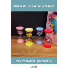 Feyza Design Şık Kum Saati, Cam ve Plastik Malzeme, 15 Dakika Süreli, Dekoratif Saat
