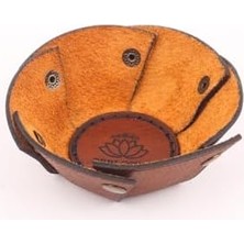 Deri El Yapımı Deri Kahverengi Çerez Kasesi-1 Adet