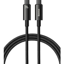 Tungsten Hızlı Şarj Data Kablosu Type-C To Type-C 240W 1m Siyah