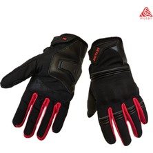 Motari City CE EN 13594 1 KP Sertifikalı Softshell Korumalı Kışlık Motosiklet Eldiveni Kırmızı