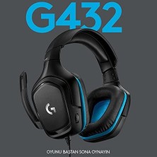 G G432 Kablolu Oyuncu Kulaklığı, 7.1 Surround Ses, Dts Kulaklık: x 2.0, 6mm Mikrofon, Windows, Mac, Switch, Ps4, Xbox One, Tablet ve Mobil Cihazlarla Uyumluluk, Siyah