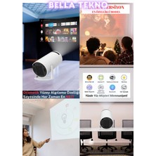 Mini Ev Sinema Projektörü, Android, Wi-Fi ve Hoparlörlü, Taşınabilir