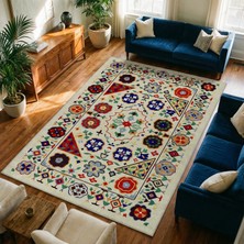 Rose'n Home Arte VN021 Vintage Çiçek Figürlü Dekoratif Şönil Halı