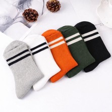 Sockshion Kadın 5'li Çizgili Tenis Çorabı - Kırmızı Renk Seçenekleriyle Stilinizi Renklendirin