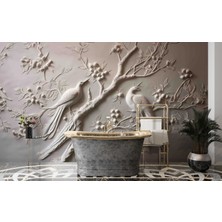 Grown 3D Dallı ve Kuşlu Duvar Kağıdı