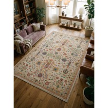 Rose'n Home Arte VN029 Vintage Çiçek Figürlü Dekoratif Şönil Halı