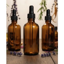 JUNIBELIW 3 Adet 100ML Amber Cam Şişe Plastik Kapaklı Cam Damlalıklı Boş Çok Amaçlı Esans Yağ Şişesi 3X100ML