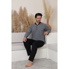 Meynur Moda Pamuklu Penye Uzun Kollu Erkek Pijama Takımı