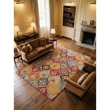 Rose'n Home Arte VN022 Vintage Çiçek Figürlü Dekoratif Şönil Halı