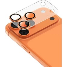 Keephone iPhone 17 Pro Reggio Şeffaf Zemin Renkli Çerçeveli Kamera Lens Koruyucu Cam