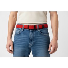 Elastik Örgü Unisex Kemer Kırmızı