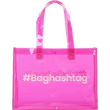 Baghashtag Pembe Şeffaf Plaj Çantası Silikon/Plastik Malzeme ile Su ve Kum Geçirmez Özellikte