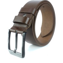 Livize %100 Manda Derisi Erkek Kot Kemeri 4,5 cm Açık Kahverengi