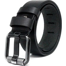 Livize Siyah Hakiki Tek Kat Manda Derisi Erkek Kemeri 4,5 cm Şık Tasarım ve Günlük Kullanım