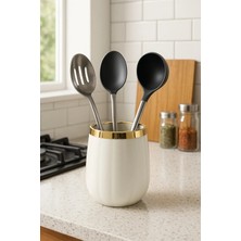 Yzhome Porselen Yaldızlı Kabak Kaşıklık Kepçelik Tezgah Masaüstü Düzenleyici