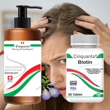 Cinquanta Şampuan + Biotin Tablet Ikili Paket | Dökülen Saçlara Karşı Etkili Bakım 🌿