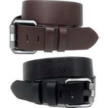 Livize 2'li Hakiki Deri Erkek Kot Kemeri 4,5 cm