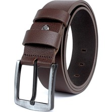 Livize %100 Manda Derisi Erkek Kot Kemeri 4,5 cm Kahverengi