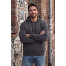 Füme Erkek 3 Ip  Kapüşonlu Yandan Cepli Sweat Polarlı Yünlü Yumuşak Puf Kumaş