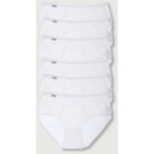 Tutku Kadın Beyaz 5 Li Paket Likralı Bato Külot Dokuma Kumaş ile Rahat Tasarım