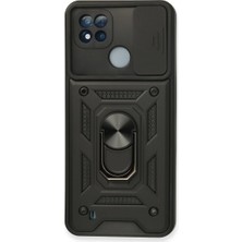 Evolvera Realme C11 2021 Kılıf Pars Lens Yüzüklü Silikon - Siyah