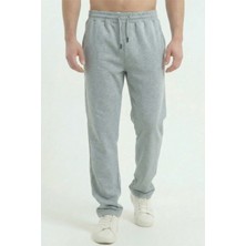 Erkek Gri Baggy Bol Paça Oversize Relaxed 4 Mevsim Eşofman Altı Bol Paça 2 Iplik Tam Kalıp