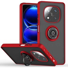 Evolvera Xiaomi Redmi Note 14 Pro 4g Kılıf Montreal Yüzüklü Silikon Kapak - Kırmızı