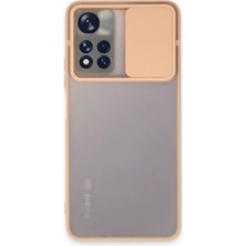 Evolvera Xiaomi Redmi Note 11T Kılıf Palm Buzlu Kamera Sürgülü Silikon - Pembe