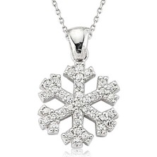 Fm Gümüş Kar Tanesi Bayan Kolye