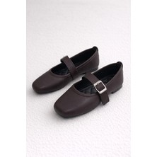 ModaFrato Rossa Kemerli Babet Günlük Kadın Ayakkabı Mary Jane Ev Babeti