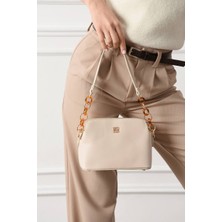 Asel Çanta ,kadın Omuz Çantası, Krem rengi günlük ve Özel Gün Kullanımı