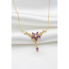 Çekirdek Jewelry 925 Ayar Gümüş Mortaşli Taşlı Sarmaşık Kolye