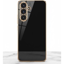 Wowacs Samsung Galaxy A17 Uyumlu Kılıf Kenarları Parlak Altın Renkli Kamera Korumalı Soft Tasarım Kılıf