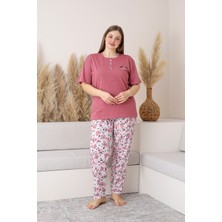 Morvarid %100 Pamuk  Büyük Beden Kısa Kol Kadın Pijama Takımı