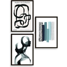 Soi Home Modern Üçlü Ahşap Çerçeveli Tablo