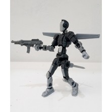 Moifugyia Titan 13 Aksiyon Figürü Robot Oyuncak 18CM ve Aksesuar Paketi Seti Siyah