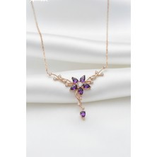 Çekirdek Jewelry 925 Ayar Gümüş Mortaşli Taşlı Sarmaşık Kolye