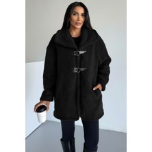 Hiramir Peluş Deri Tokalı Mont KS2505