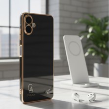 Wowacs Samsung Galaxy A07 Uyumlu Kılıf Kenarları Parlak Altın Renkli Kamera Korumalı Soft Tasarım Kılıf