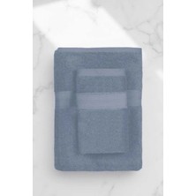 Mira Home 2 Parça Battal Lüks Premium Banyo Spa Havlu Takımı 90X170 cm Indigo