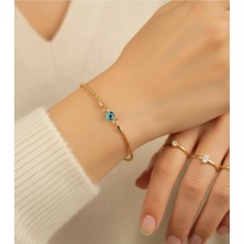 Kuyumcu Nurettin 1.80 gr (Gram) Halat Göz Bileklik Künye 14 Ayar Altın (Rose-Yeşil-Sarı-Beyaz)